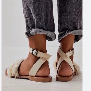 Free People Sun Peaks Sandals Size 8 Embellished Beaded Fringe Boho Wedding NWOT